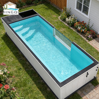 Piscine hors sol portable haut de gamme en fibre de verre transparente pour adultes, idéale pour le jardin, avec fonction spa jacuzzi