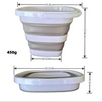 Ember Lipat Silikon Plastik PP, Ember Lipat Portabel Serbaguna untuk Kebun, Berkemah, Memancing