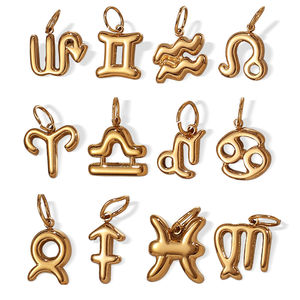 YF8337 - Colgante <span class=keywords><strong>de</strong></span> Zodiaco Personalizado y Versátil para Mujer, Chapado en Oro <span class=keywords><strong>de</strong></span> 18K, Acero Inoxidable Impermeable - Product Image 5