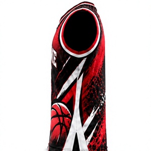 Maillot de basket-ball rose personnalisé, maillot de basket-ball moderne abstrait par sublimation, respirant, séchage rapide, sans manches, uniforme d'équipe - Product Image 3