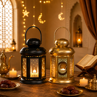 Lanterne LED à piles Pafu pour l'Aïd Moubarak, décoration de table pour le Ramadan, lumière décorative pour fête islamique à domicile