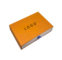 Boîtes à bijoux carrées personnalisées en matériaux recyclés orange, ensemble universel pour bagues, colliers, bracelets, présentoir avec gaufrage
