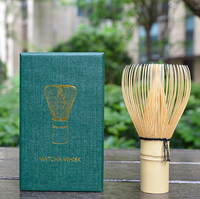Fouet à matcha japonais traditionnel écologique en bambou, agitateur à 100 brins pour la cérémonie du thé matcha en poudre