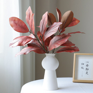 Hot Bán Faux <span class=keywords><strong>Magnolia</strong></span> Bất Cảm Ứng Cao Su Chi Nhánh Lá Nhân Tạo Cây Cỏ Cho Khách Sạn Nhà Trang Trí - Product Image 4