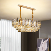 Lumière moderne luxe villa ronde salon lustre en cristal art élégant translucide chambre led suspension