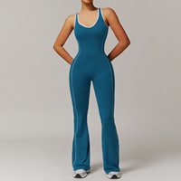 Vente en gros Ensemble une pièce évider beauté dos yoga grande taille pour femmes combinaisons de sport évasées pour la danse et l'entraînement
