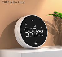 999-Minuten Countdown & Count-up Drehbarer Digitaler Timer USB-Aufladbarer Desktop-Timer für Studium Küche Kochen Zeitmanagement