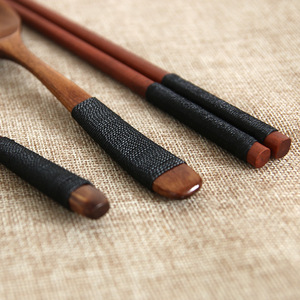 Đồ Dùng Dẹt Có Thể Tái Sử Dụng Dây Buộc Thìa Nĩa Bằng Gỗ Đũa Bộ Đồ Ăn Du Lịch Bộ Dao Kéo Đồ Dùng Dẹt Bằng Gỗ - Product Image 5
