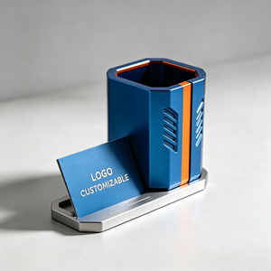 Porta Tarjetas de Visita de Aluminio Mecanizado CNC de Una Pieza, Estilo Industrial Minimalista, Personalizado y Anodizado, Decoración de Escritorio de Oficina - Product Image 2