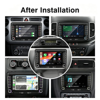 Radio Mobil Android 14 7 inci dengan Layar Sentuh, Dudukan Dashboard untuk VW Volkswagen, Android Auto Wireless, CarPlay, USB, dan WiFi Terintegrasi