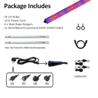 Barre LED de culture en aluminium Redfarm 30W 45W, barre supplémentaire unique, 395nm 730nm 660nm, indice de protection IP65 pour la floraison UVA UVB UVC IR
