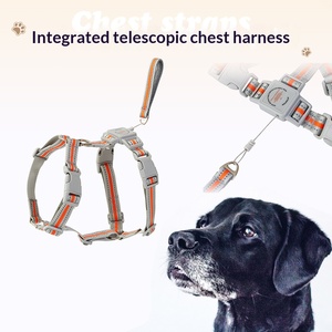 2 in 1 Retractable Dog <b>Leash</b> Harness Reflective Tape I-shaped Vest No Pull <b>Pet</b> Chest Strap Polyester Large Dogs Walking Training - Product Image 3
