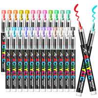 Marqueurs à encre liquide Premium Auto Stylos acryliques 36 couleurs avec pointe de pinceau doux Peinture acrylique de qualité supérieure non toxique