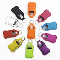 Porte-clés personnalisé en néoprène pour flacon de désinfectant pour les mains, 30 ml, blanc vierge pour sublimation avec anneau