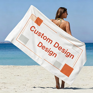 Serviette de plage en coton personnalisée de qualité supérieure 400 GSM, séchage rapide - Product Image 1