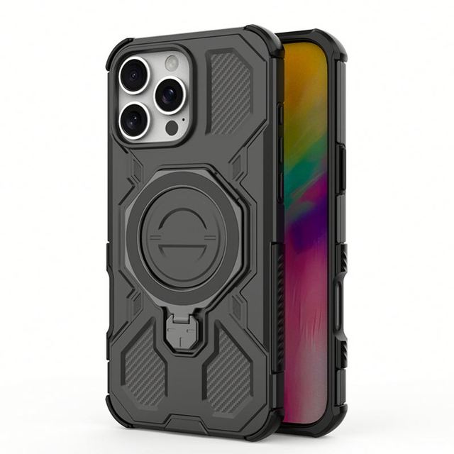 Wholesale Protective Shockproof Armor Case for iPhone 17 16 15 Pro Max 360 Rotating Kick Stand PC+TPU Cover