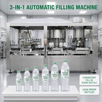 Machine automatique de lavage, rinçage, remplissage et bouchage de bouteilles PET pour eau minérale pure, pour usine d'eau