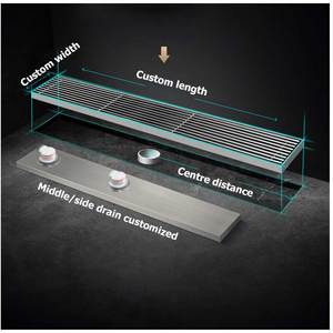 Amaxo Sàn thép không gỉ cống với Liner <span class=keywords><strong>Trap</strong></span> thiết kế hiện đại cho phòng tắm & Ngoài trời sử dụng chống ăn mòn - Product Image 5