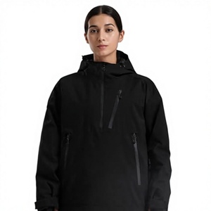 Custom Logo Printed Zipper OEM Wholesale Women's <b>Pink</b> Hooded Windproof 20k Insulated Shell Winter Snow Waterproof <b>Ski</b> <b>Jacket</b> - Product Image 3