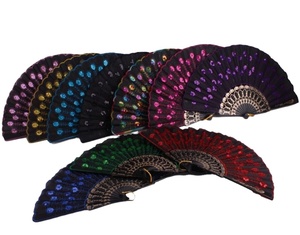 Éventail pliant en plastique avec motifs de dragon brodés chinois orientaux, différentes couleurs, pour fournitures promotionnelles de fête - Product Image 1