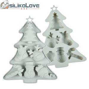 Moule à gâteau en silicone antiadhésif LFGB Platinum sans BPA, en forme d'arbre et de renne, 6 cavités, pour Noël, fabriqué par MUYULINS - Product Image 1