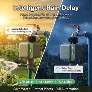 Kit de programmateur d'<span class=keywords><strong>arrosage</strong></span> intelligent <span class=keywords><strong>WiFi</strong></span> 2,4 GHz avec passerelle, connexion stable, portée de 200 m, contrôleur d'irrigation extérieur, programmation par application - Product Image 5