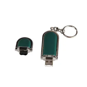 Promotional Gift Keychain Leather USB flash drive 8GB 16GB 32GB 64GB 128GB metal Pendrive with customized logo U stick