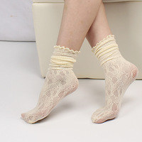 Chaussettes en résille sexy en dentelle et maille, fibres mélangées, élasticité extensible transparente, filet de cheville, chaussettes fines pour femmes
