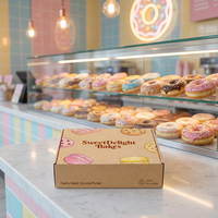 Boîtes à donuts personnalisées AT PACK, boîtes en carton ondulé, emballage alimentaire pour en-cas, biscuits, gâteaux, à emporter, laminage, revêtement UV