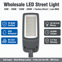 LED-Straßenleuchte für Wohngebiete 30W 50W Blendfreies Aluminium IP65 Wasserdicht Warmweiß 3000K Geringe Blendung Außenbeleuchtung CE RoHS