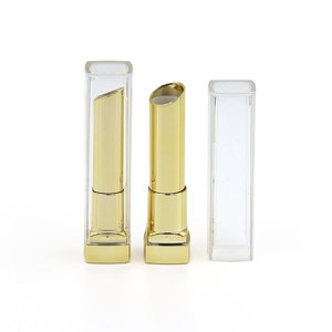 High-grade cosmetics packaging square box plastic lipstick customized empty tube wholesale transparent bottle body