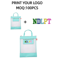 Sac fourre-tout en nylon à fermeture éclair avec logo personnalisé et petite poche, sac pour projets de broderie, accessoires pour kit de lecture, sac de rangement pour Bible