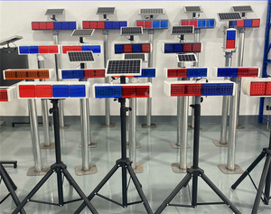 IP65 không thấm nước đường Cảnh báo thông minh năng lượng mặt trời sạc tín hiệu nhấp nháy nhấp nháy giao thông khẩn cấp ánh sáng với đứng - Product Image 6