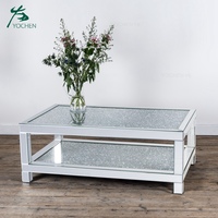 Table console moderne de luxe avec miroirs et diamants, table de couloir en verre pour la décoration de l'entrée du salon