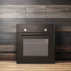 24英寸黑色玻璃电动单烤箱75L对流内置烤架家用方便家庭免费备件酒店