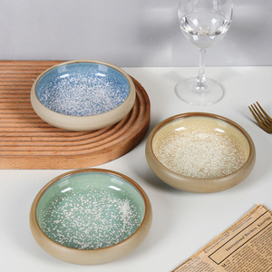 Fresh Ins Style Cute Ceramic Solid Pattern Tableware Macaron Color Sala Paglio Soup Plate Creative High-value Western Plate - Product Image 1