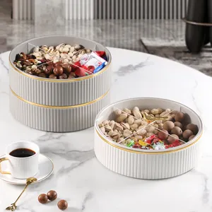 Fruit Tray Party Plates Compartment Luxury Snack Tray With Lid Dessert Decorated Leather Snack Tray Nordic Dishes