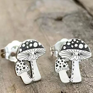 Orecchini a Forma di Fungo Carini per Donne, Stile Naturale, Accessori per Orecchie da Indossare Quotidianamente - Product Image 4