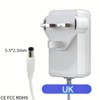 Adaptateur secteur universel 12V 2A 24W avec prise 5.5X pour ordinateur portable, protection OTP, compatible US/EU/UK/AU, alimentation sans interruption