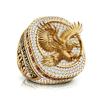 Bague de champion du monde personnalisée 2026, luxe, aigle 3D, entièrement sertie de pierres, bijou de récompense pour équipes de football et de basketball, pour hommes