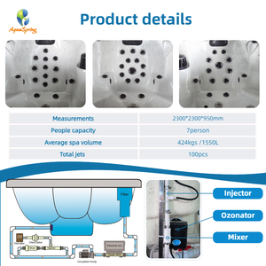 Aquaspring Spa de luxe en acrylique 7 places 2.3m Bain à remous extérieur Bain à remous extérieur Bain à remous extérieur avec 100 jets - Product Image 3