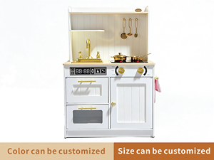 Juego de Cocina de Madera Personalizable con Efectos Acústicos y Ópticos, Juguetes de Imitación para Niños - Product Image 1