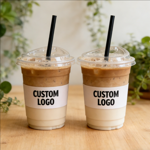 Vasos de café de plástico de 16 oz con tapas y pajitas, vasos de café desechables de plástico duro para llevar, para uso en cafeterías. - Product Image 5