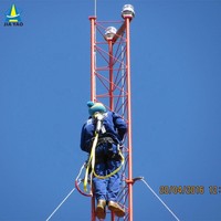 Torre de Telecomunicaciones de Acero Galvanizado de 60 m con Cables de Soporte Triangulares para Microondas y Telefonía Celular
