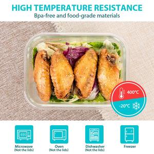 Ensemble de récipients alimentaires en verre trempé de haute qualité avec couvercle verrouillable, pour micro-ondes, mini-boîtes de rangement - Product Image 2