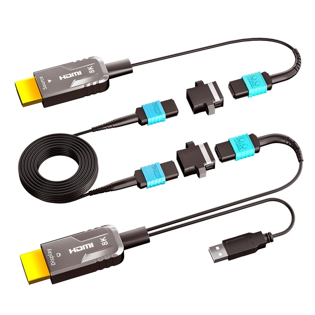 MPO AOC HDMI 2.1 Fiber 48Gbps 4K/120Hz 8K/60Hz No EMI Pure Fiber Optic HDMI Cable Medical Equipment 10M 20M 30M 50M 100M 200M