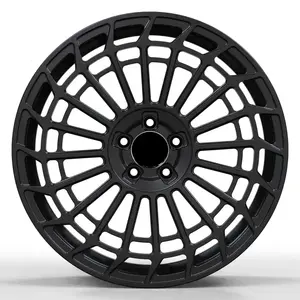 Bku racing mercedes wheels 19 20 21 22 inch 5x112 5 holes 8.5J 9.5J multi spokes matte black alloy wheel for w221 w222 w223 rims