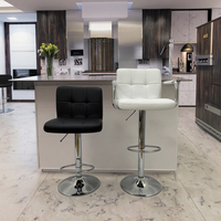 Tabourets de bar pivotants réglables en cuir carré moderne, hauteur de comptoir, pour hôtel, restaurant, école, usage commercial, mobilier de bar