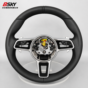 Volante de Cuero de Alta Calidad Compatible con Panamera, Boxster, Taycan, <span class=keywords><strong>Carrera</strong></span> <span class=keywords><strong>GT</strong></span> 912, 914, 918, <span class=keywords><strong>924</strong></span>, 928, 930, 959, 968 - Product Image 4