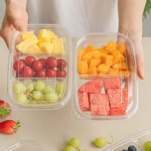 Boîte d'emballage en plastique transparente pour la coupe de fruits 1234 compartiments conteneur de plateau de yaourt aux fruits fraîchement coupés avec couvercle - Product Image 4